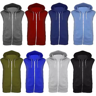 Buy Mens Sleeveless Hooded Zipper Hoodie Casual Gilet Sweatshirt Jacket Jumper Top • 8.99£