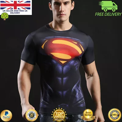 Buy Mens Compression Top Workout Cross Fit MMA Cycling Running Gym Active Cosplay  • 14.99£