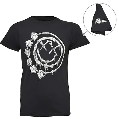 Buy Blink-182 Bones Smile  T Shirt   Official Rock Band Logo Merch Tee New Black • 15.59£