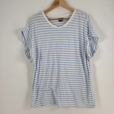 Buy City Chic Womens T Shirt Plus Size S White Striped Short Sleeve Cotton 051200 • 11.51£
