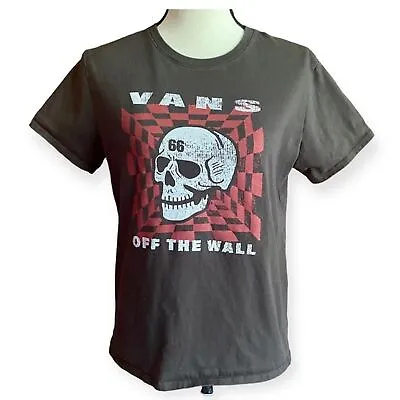 Buy Vans Women’s Gray Off The Wall Skull Graphic Tee Shirt Size Small Skater Punk • 15.15£