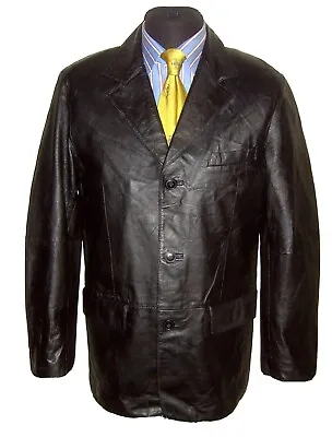 Buy GIPSY Black Real Leather Jacket Car Coat L. • 13.70£