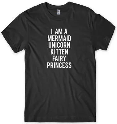 Buy I Am A Mermaid Unicorn Kitten Fairy Princess Mens Funny Unisex T-Shirt • 11.99£