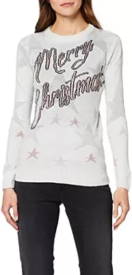 Buy The Christmas Workshop Womens 'Merry Christmas' Jumper Cream Size Large • 9.50£