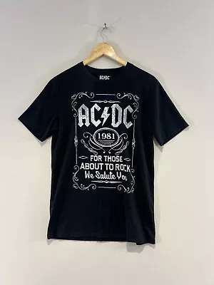 Buy AC/DC 1981 Tour T Shirt Urban Renewal Black For Those About To Rock XS • 25£