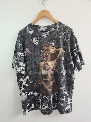 Buy WiLD Tie Dye All Over Skeleton Grim Reaper Oversized T-Shirt XL • 17.99£