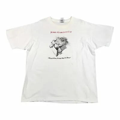 Buy 90s Vintage JERRY GARCIA'S CAT Mens T Shirt XL | Single Stitch Grateful Dead • 43.39£