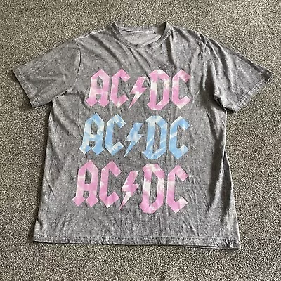 Buy AC DC T-Shirt Mens Unisex Womens Large Grey Licensed Rock Music 22” Pit To Pit • 11.80£