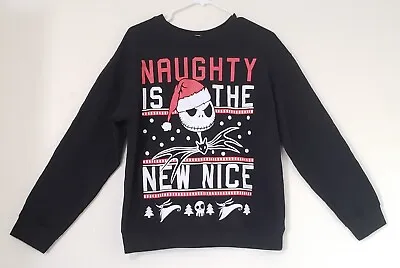 Buy Jack Skellington Nightmare Before Christmas L Sweatshirt Naughty Is The New Nice • 9.47£