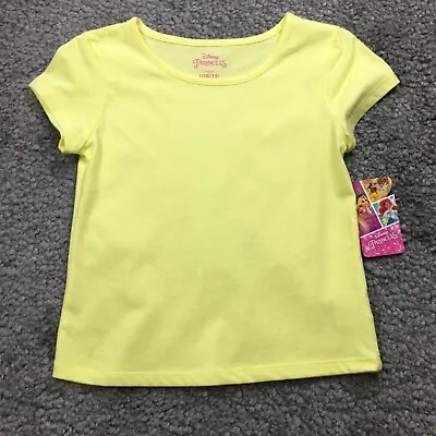 Buy Disney Princess  Girls T-Shirt Size L Yellow Round Neck Short Sleeve NWT • 2.78£