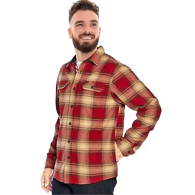 Buy Mens Flannel Lumberjack Shirt Jacket Plaid Check Heavyweight Hand Warmer Pockets • 14.97£