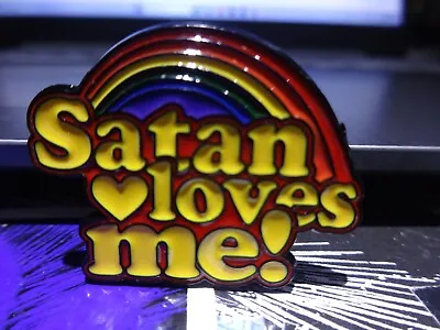 Buy Satan Loves Me Pin Badge Battle Jacket Anti God Hate Black Metal Gothick Mgla • 14.44£