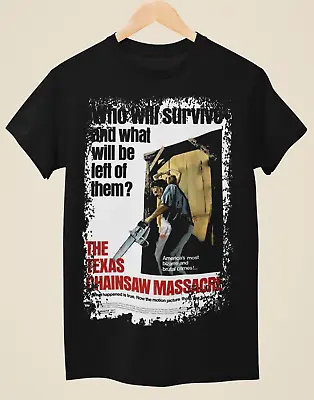 Buy The Texas Chainsaw Massacre - Movie Poster Inspired Unisex Black T-Shirt • 14.99£