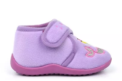 Buy Girls Touch Fastening Slippers Girls Slippers Infant Unicorn Mermaid Motif Lilac • 10.07£