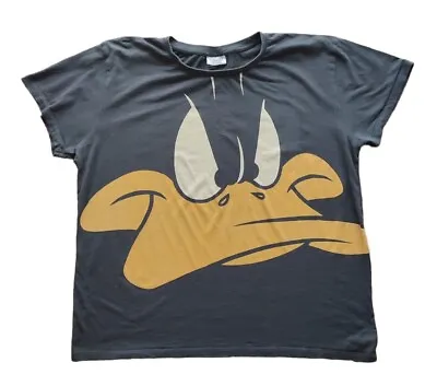 Buy Looney Tunes T-Shirt Daffy Duck Size L - XL  Black  HTF RELAXED CLOSE UP FACE • 15.49£