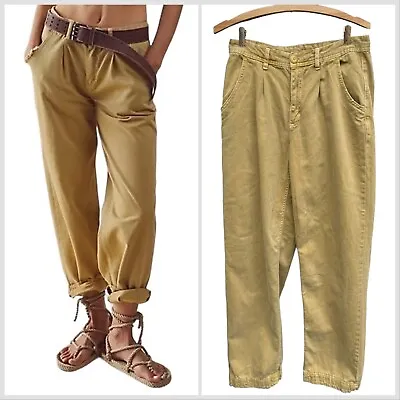 Buy Free People Cya Later Skater Trouser Chino Relaxed Pants Muted Yellow Women’s 4 • 33.90£
