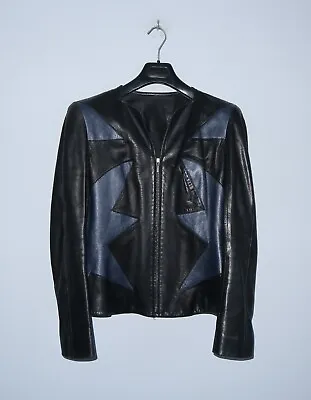 Buy THIERRY MUGLER Womens Rare Vintage Star Iconic Lamb Leather Jacket Size M • 401.74£