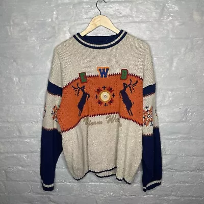Buy Vintage Uniform Wildlife EWB Wool Blend Christmas Heavy Knit Men's Jumper XL/2XL • 34.95£