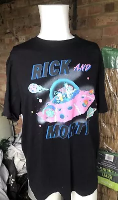 Buy Rick And Morty Pink UFO Space Ship T-shirt Size XL ADULT SWIM • 8.50£