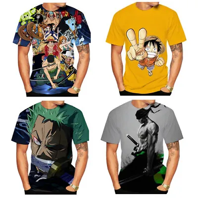 Buy Anime One Piece Sport Casual Women Men T-Shirt 3D Print Short Sleeve Tee Tops • 9.59£