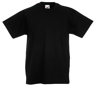 Buy Kids Plain T-Shirt Fruit Of The Loom Original Cotton Children Shirt Top Age 3-15 • 3.29£