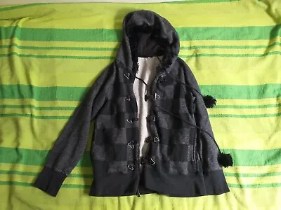 Buy Vans Ladies Hoodie Black And Grey With Coat Buttons And Zip Size Large  • 18.05£
