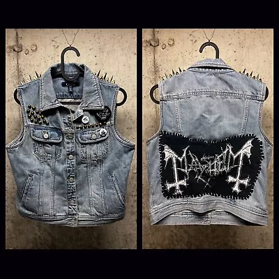 Buy New Custom Black Metal Studded Battle Vest. Mayhem Punk Vest. Crass. G.G Allin • 165.77£