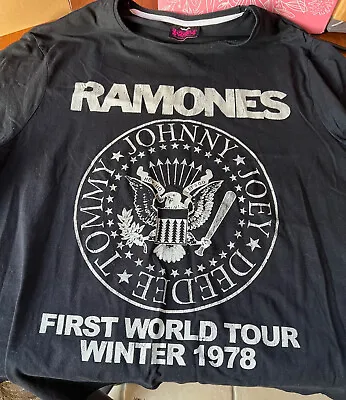 Buy T Shirt Commemorating The Ramones First World Tour Size Xl/xxl • 25£