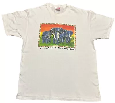 Buy Human-I-Tees Elephant Single Stitch Vintage Hanes T Shirt Size XL • 25£
