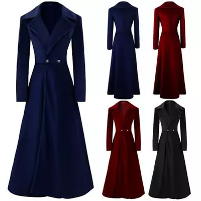 Buy Womens Gothic Full Length Steampunk Jacket Long Victorian Trench Coat Jacket UK • 54.19£