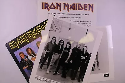 Buy Iron Maiden Press Release Bruce Dickinson Orig EMI Promo Photos Merch Sheet 1988 • 175£