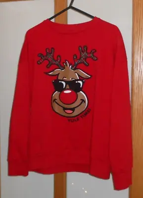 Buy NEXT - Boys Red Christmas Reindeer Musical Sweatshirt Jumper- 12 Years • 14.99£