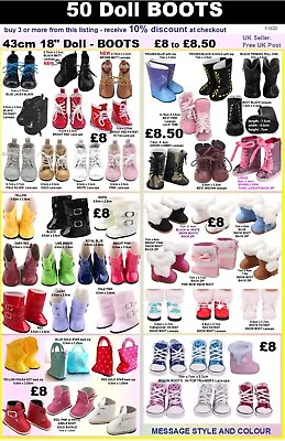 Buy *50 Pairs 43cm 18  Doll BOOTS + 13 SKATES Our Generation Baby Born American Girl • 8£