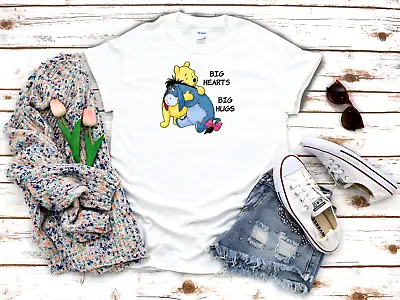 Buy Winnie The Pooh Eeyore Disney White Women's 3/4 Short Sleeve T-Shirt K519 • 9.92£