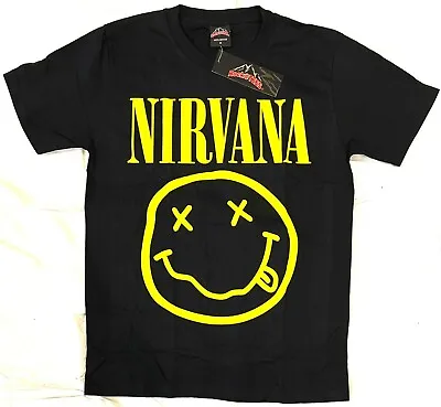 Buy BNWT Rock@Tees Nirvana Smiley Face Double Sided T-shirt M (ts0250) • 19.99£