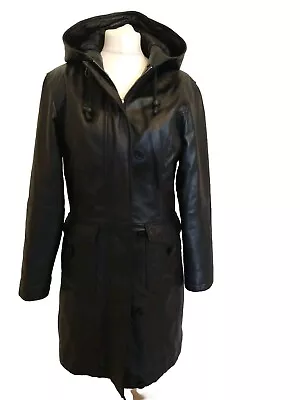 Buy Real Leather Ladies Hooded Jacket 10  • 39.99£