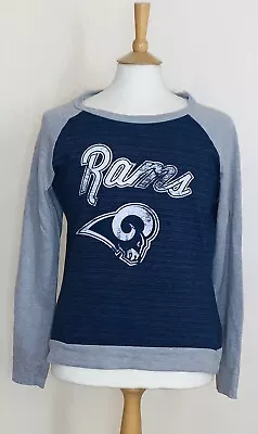Buy Los Angeles Rams Women's NFL Team Apparel Stone Wash Design Crew Neck Sweater • 15£