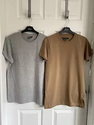 Buy MENS Grey/Brown FRENCH CONNECTION ASOS Short Sleeve T Shirts X 2 - Size Small • 5.95£