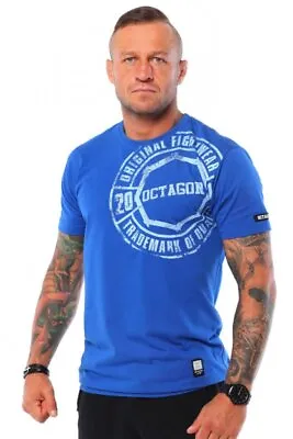 Buy Men’s T-shirt Octagon Stamp Blue Premium Quality • 25.99£