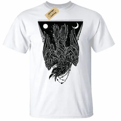 Buy Crow T-Shirt Mens Raven Gothic Night Stars Moon • 12.95£