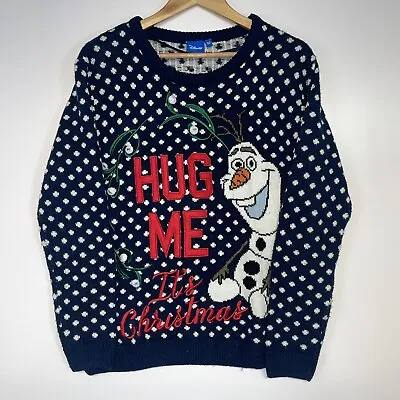 Buy Disney Olaf From Frozen Snowman Hug Me It’s Christmas Jumper Women’s Size Medium • 5.99£