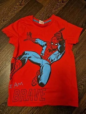 Buy Boys Red Spiderman Tshirt Size 7 • 3.49£