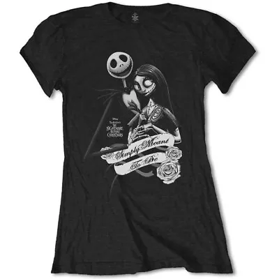Buy The Nightmare Before Christmas Official Simply Meant Ladies Black Slim Fit T-Shi • 9.95£