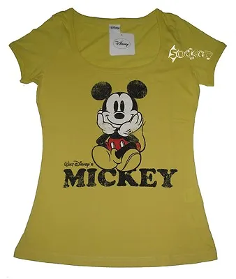 Buy Ladies Disney Mickey Mouse Retro T Shirt Top Sizes XS-XL • 7.99£