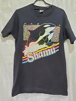 Buy Vintage 90's SEAWORLD / SHAMU /KILLER WHALE Fluorescent Colourway T-Shirt VGC • 27.99£