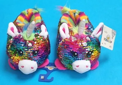 Buy Build A Bear Unicorn Seqin Slippers For Childrens Feet Size M ( 12 Aprox ) BNWT  • 19.99£