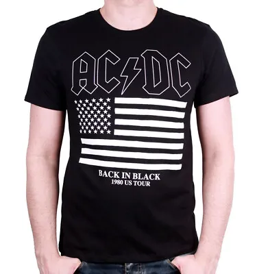 Buy AC/DC Back In Black World Tour 1980 Angus Young Official Tee T-Shirt Mens • 17.13£