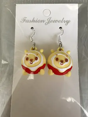 Buy Disney   Pooh Cinnamon Roll Munchlings   Earrings W/.925 SS Hooks New • 12.83£