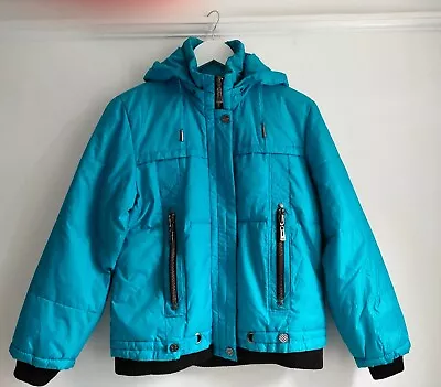 Buy Size 10 Puffer Paded Coat With Hood Women's Jacket Color Blue • 16£