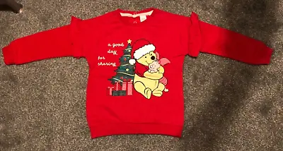 Buy BNWT Disney Baby Girl Christmas Sweatshirt Jumper Winnie The Pooh 18 24 Months • 6£